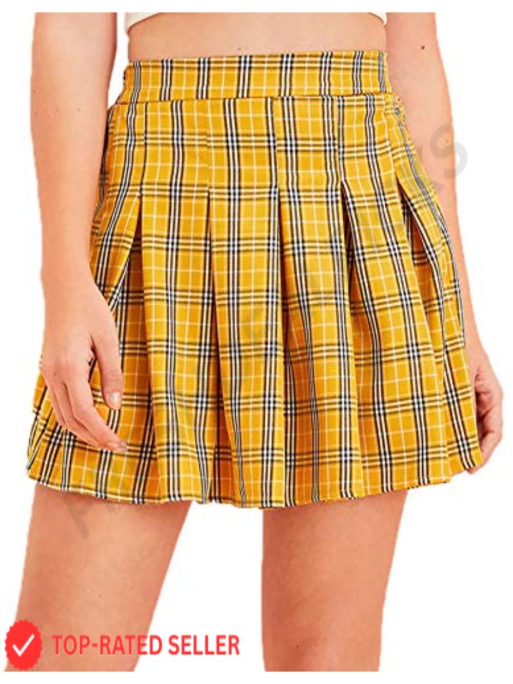 Plaid High Waist Pleated Skater A-Line Mini Skirt